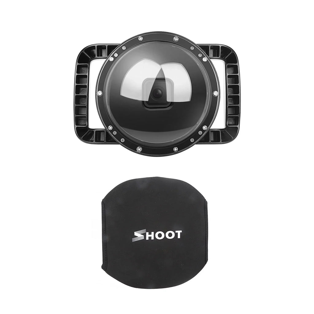 Waterproof Dome Port Case for  9 Black and  10SHOOT , Dual Handle, 45m Waterproof, 180° Wide Angle