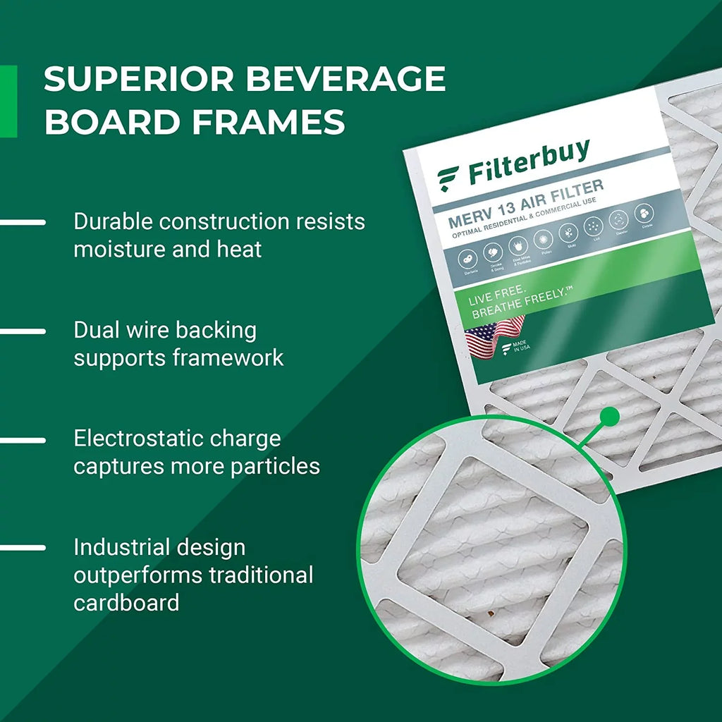 Filterbuy 12x15x4  13 Pleated   Furnace Air Filters (4-Pack)