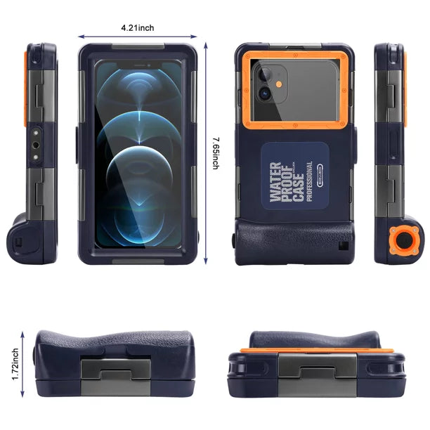 UrbanX Professional [15m/50ft] Swimming Diving Surfing Snorkeling Photo Video Waterproof Protective Case Underwater Housing for Samsung Galaxy  Pro And all Phones Up to 6.9 Inch  with Lanyard
