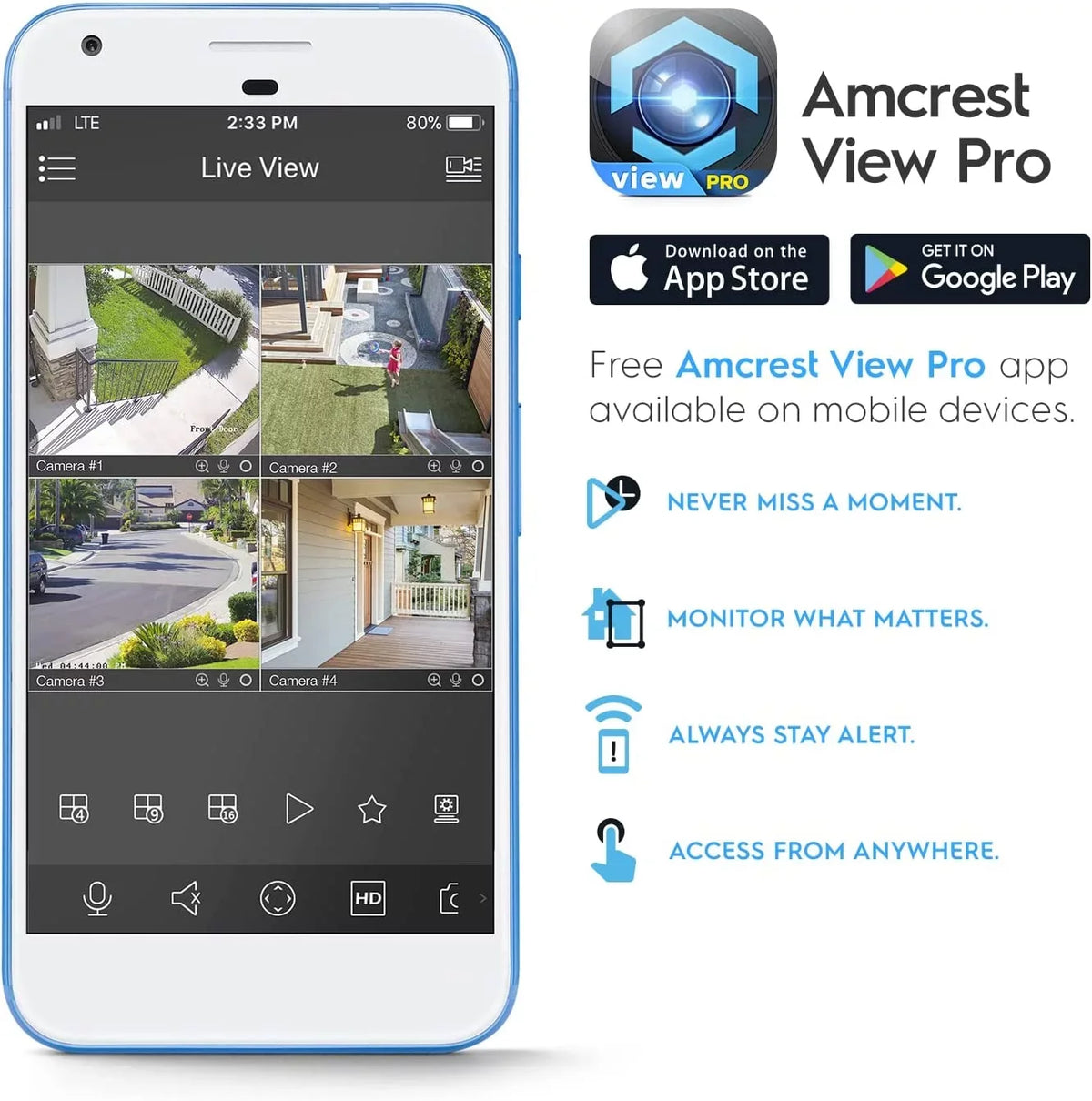 Amcrest 4K  PoE  Camera UltraHD 8MP Security Outdoor Camera,  129°, 49ft Color Nightvision, Human & Vehicle Detection,  Weatherproof, 4K (3840x2160) @15fps, Black, -2796EB-