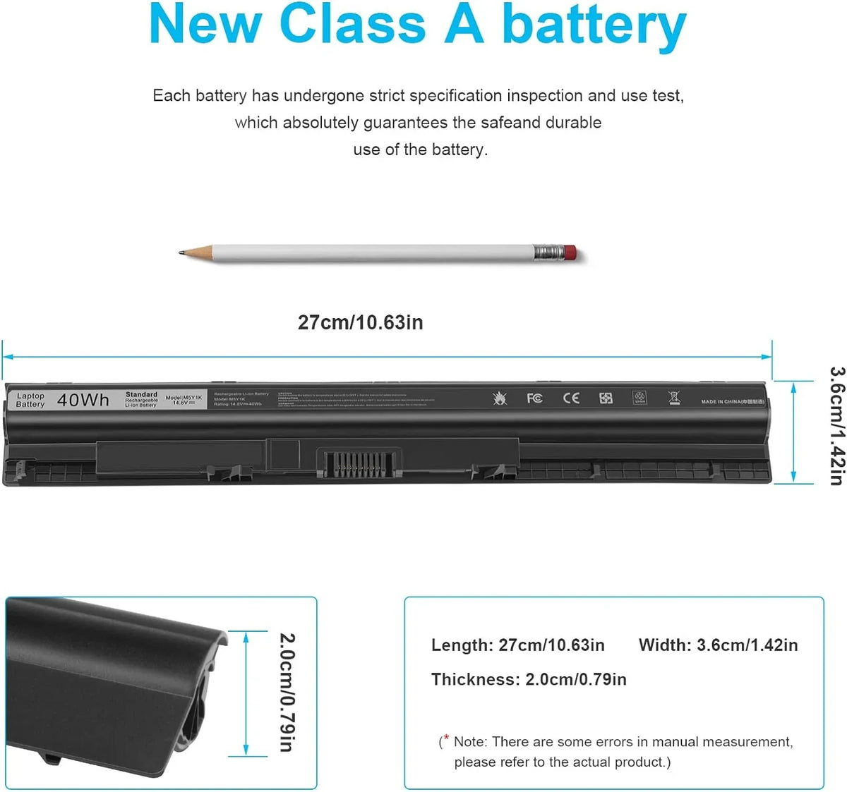Laptop y for Dell Inspiron 14 15 17 5000 3000 Series 5559 5558 3551 3451 3558 i3558 3567 5755 5756 5458
