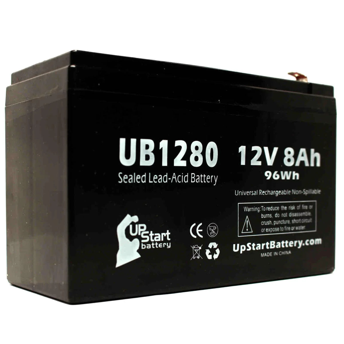 4x Pack - Compatible Dyonics  40 Battery - Replacement  Universal Sealed Lead Acid Battery (12V, 8Ah, 8000mAh,  Terminal, , ) - Includes 8  to  Terminal Adapters