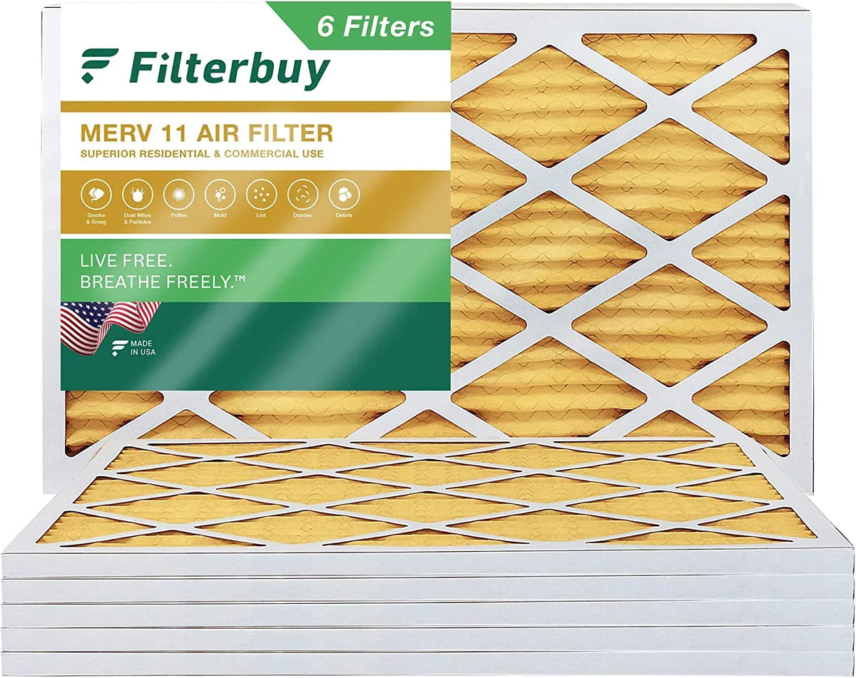 Filterbuy 20x36x1  11 Pleated   Furnace Air Filters (6-Pack)