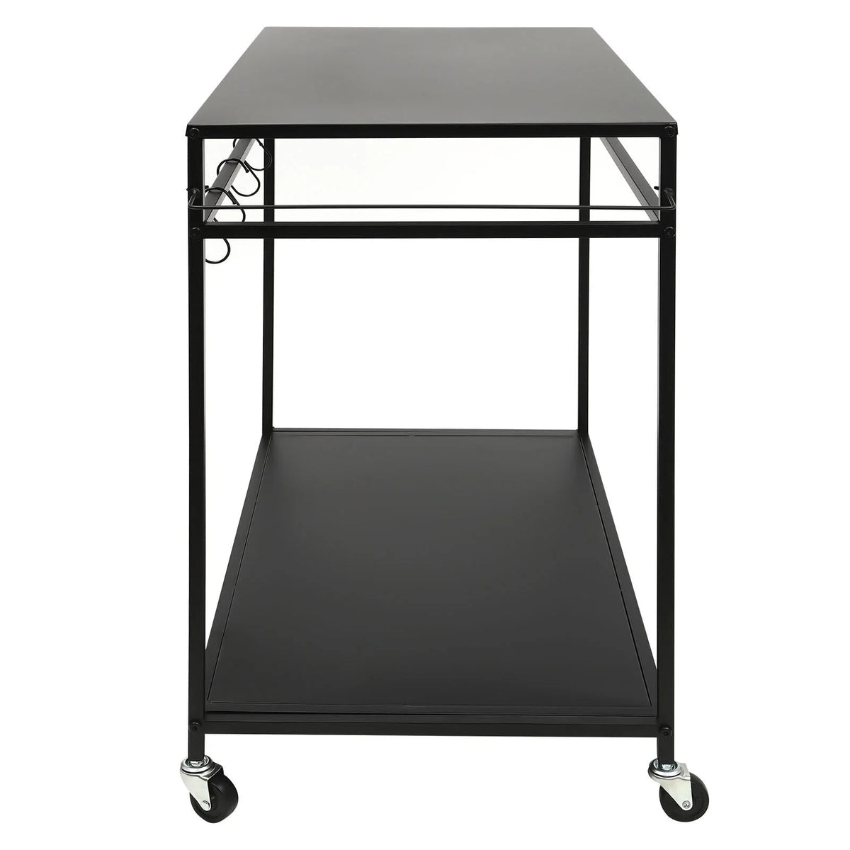 Outdoor Cook Station Table 2-Tier Shelf Food Prep  Grill Serving Cart Movable Rack