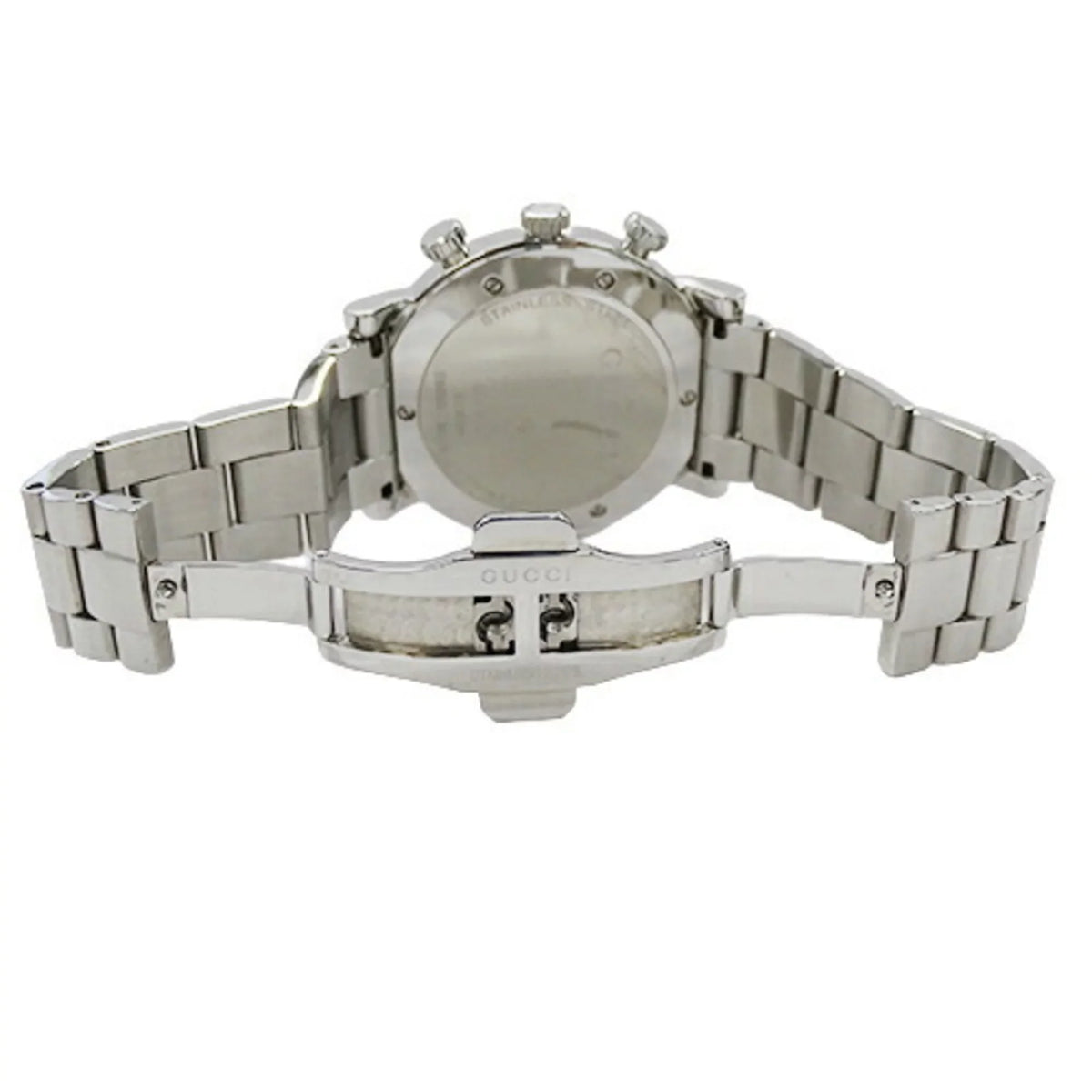 Used Gucci  watch men's  chrono date quartz stainless steel  101M  silver black