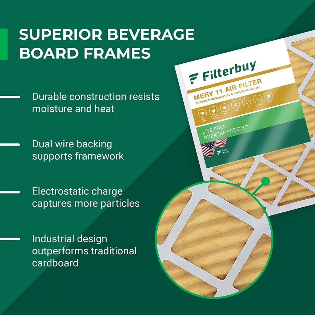 Filterbuy 14x18x1  11 Pleated   Furnace Air Filters (3-Pack)