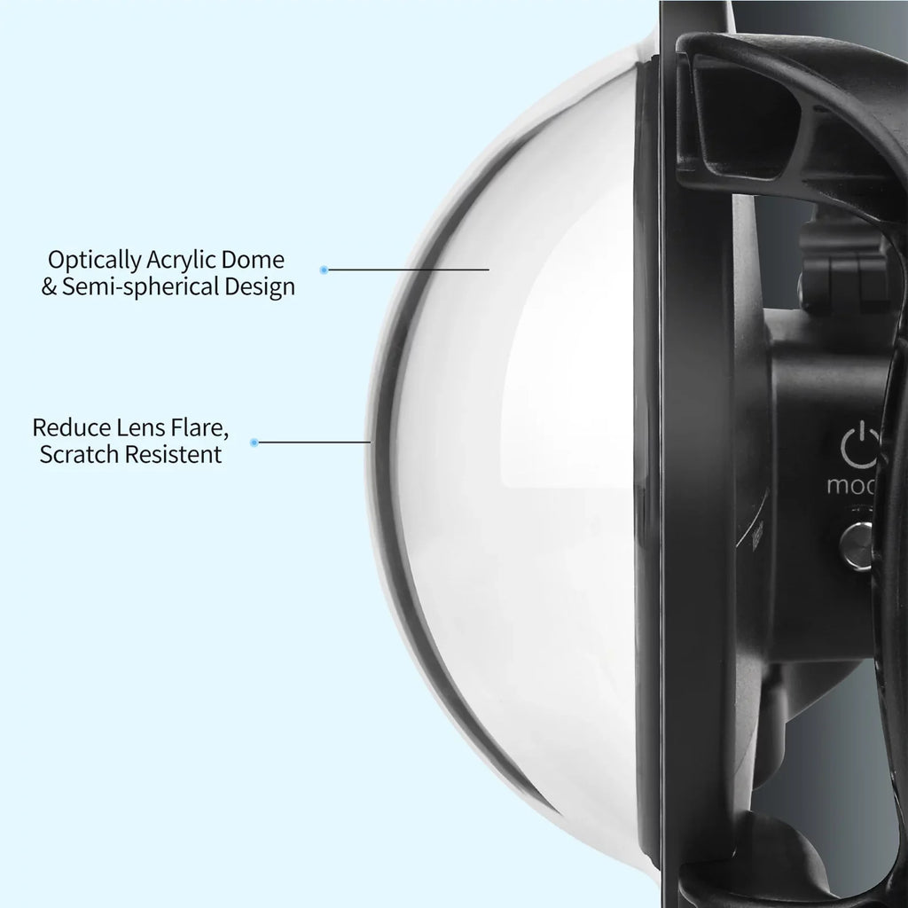 Dome Port,10 Case Camera Port Waterproof Case Dual Handle Port Camera Dual Handle Case 45m Port 9 Camera 45m Waterproof 180°  Mashem Camera ive Case