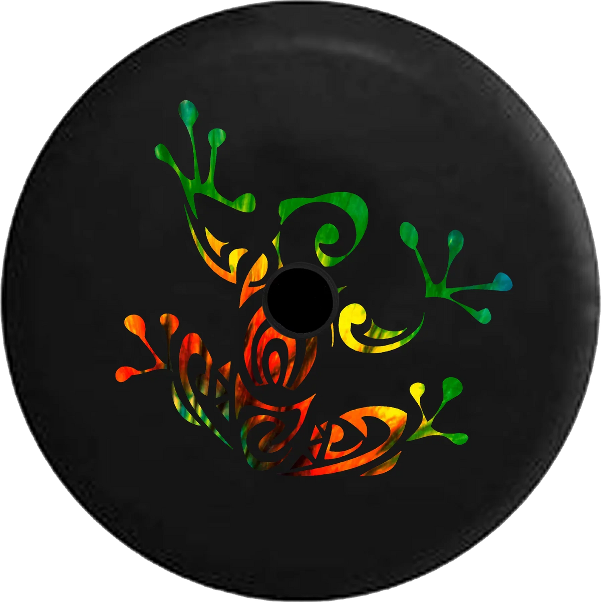 2018 2019 Wrangler  Backup Camera Tiedye Tribal Tree Frog Spare Tire Cover for Jeep  33 Inch