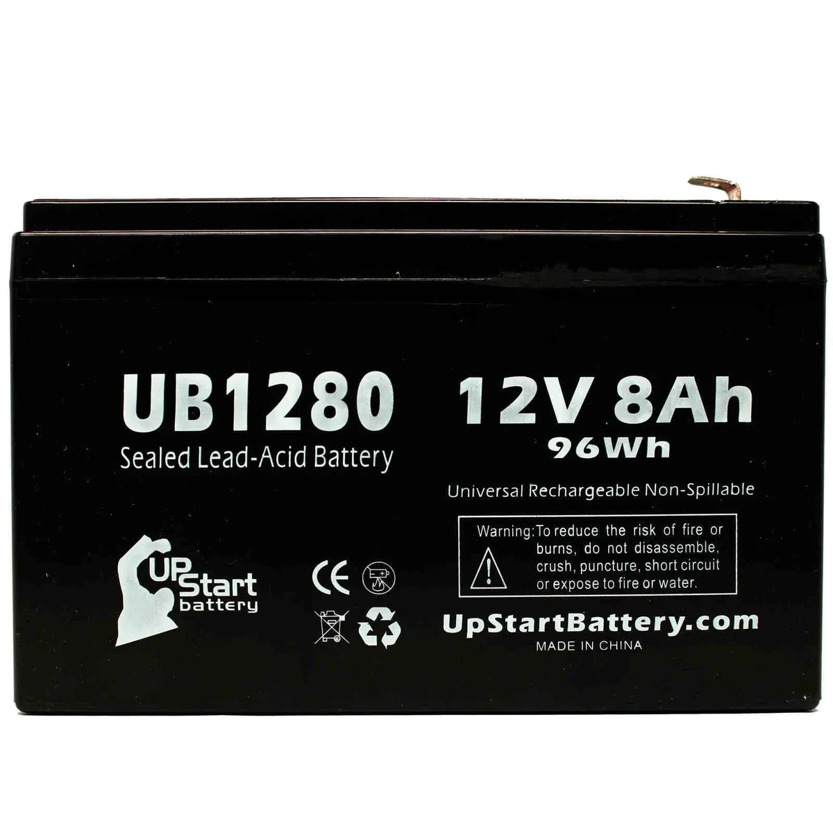 4x Pack - Compatible Dyonics  40 Battery - Replacement  Universal Sealed Lead Acid Battery (12V, 8Ah, 8000mAh,  Terminal, , ) - Includes 8  to  Terminal Adapters