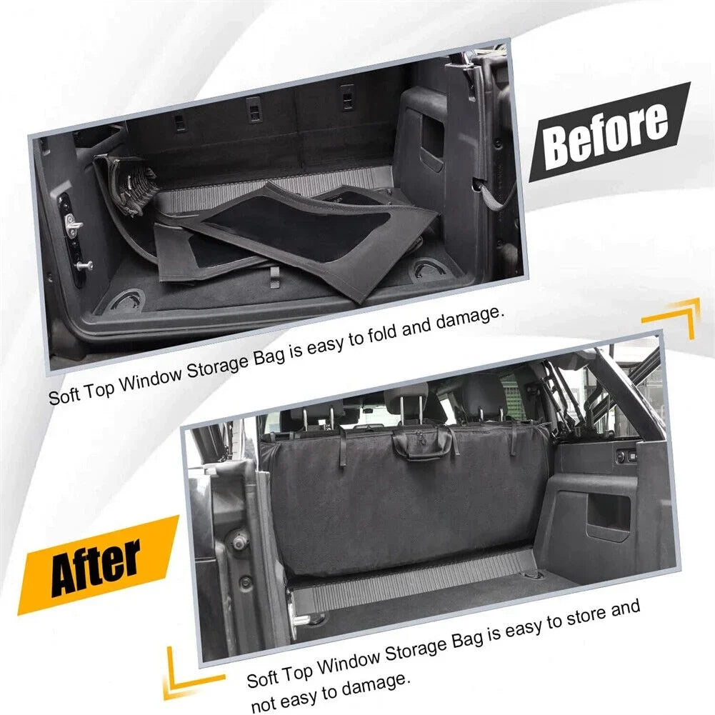 Window Storage Bag Soft Top Organizer 600D for 2021 2022 2023 Ford Bronco 4 Door