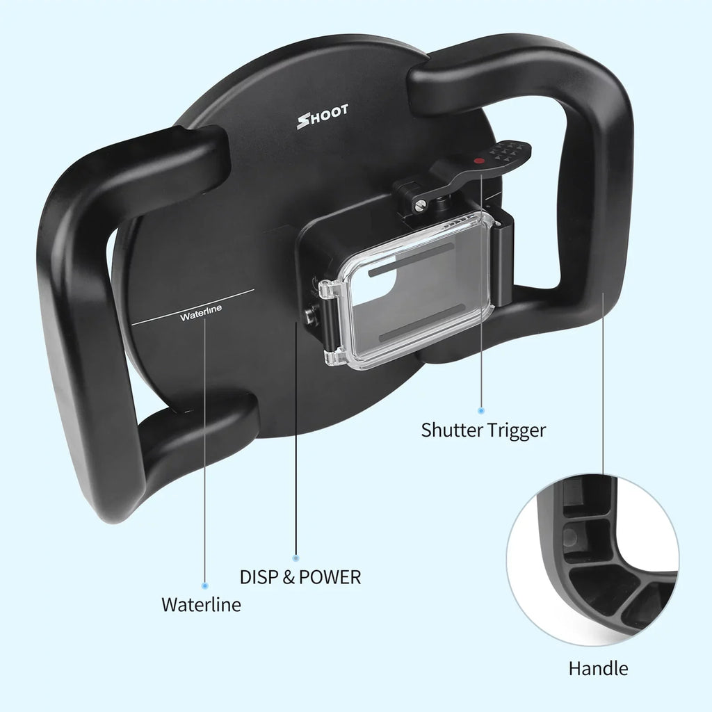 Dome Port,10 Case Camera Port Waterproof Case Dual Handle Port Camera Dual Handle Case 45m Port 9 Camera 45m Waterproof 180°  Mashem Camera ive Case