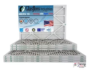 Glasfloss 16x20x1 -  10 -Qty:6 - Furnace Air Filter - Made in  (Actual Size: 15.5 x 19.5x7/8 inch)