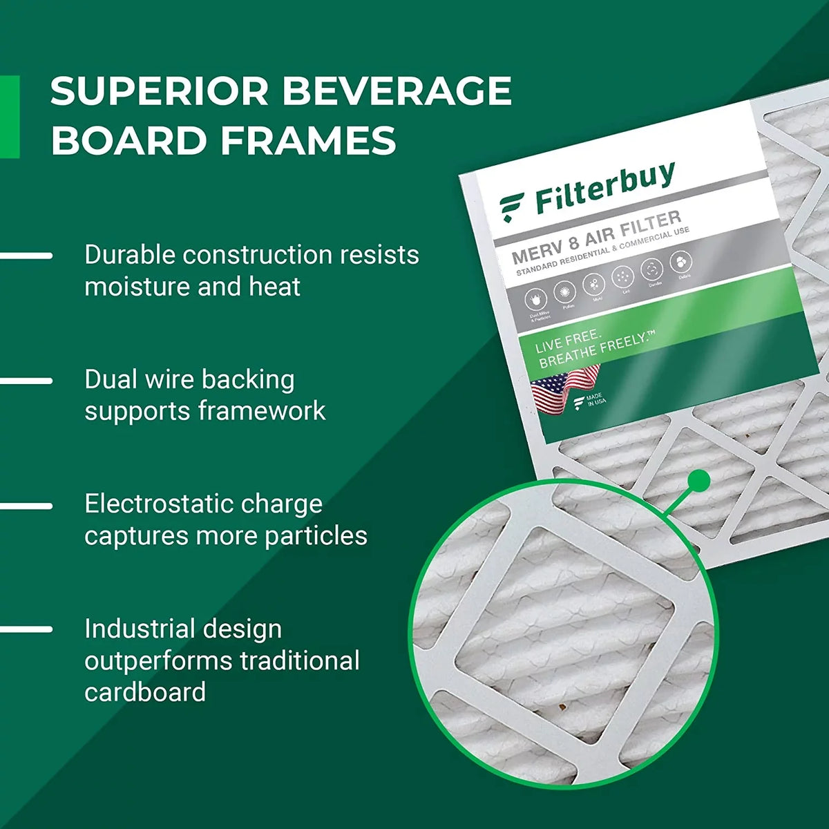 Filterbuy 12x24x2  8 Pleated   Furnace Air Filters (12-Pack)