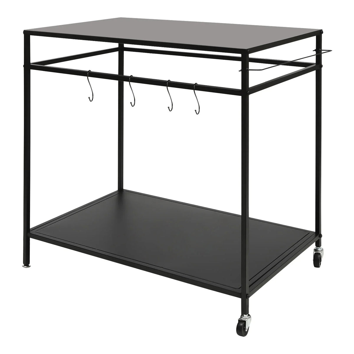 Outdoor Cook Station Table 2-Tier Shelf Food Prep  Grill Serving Cart Movable Rack