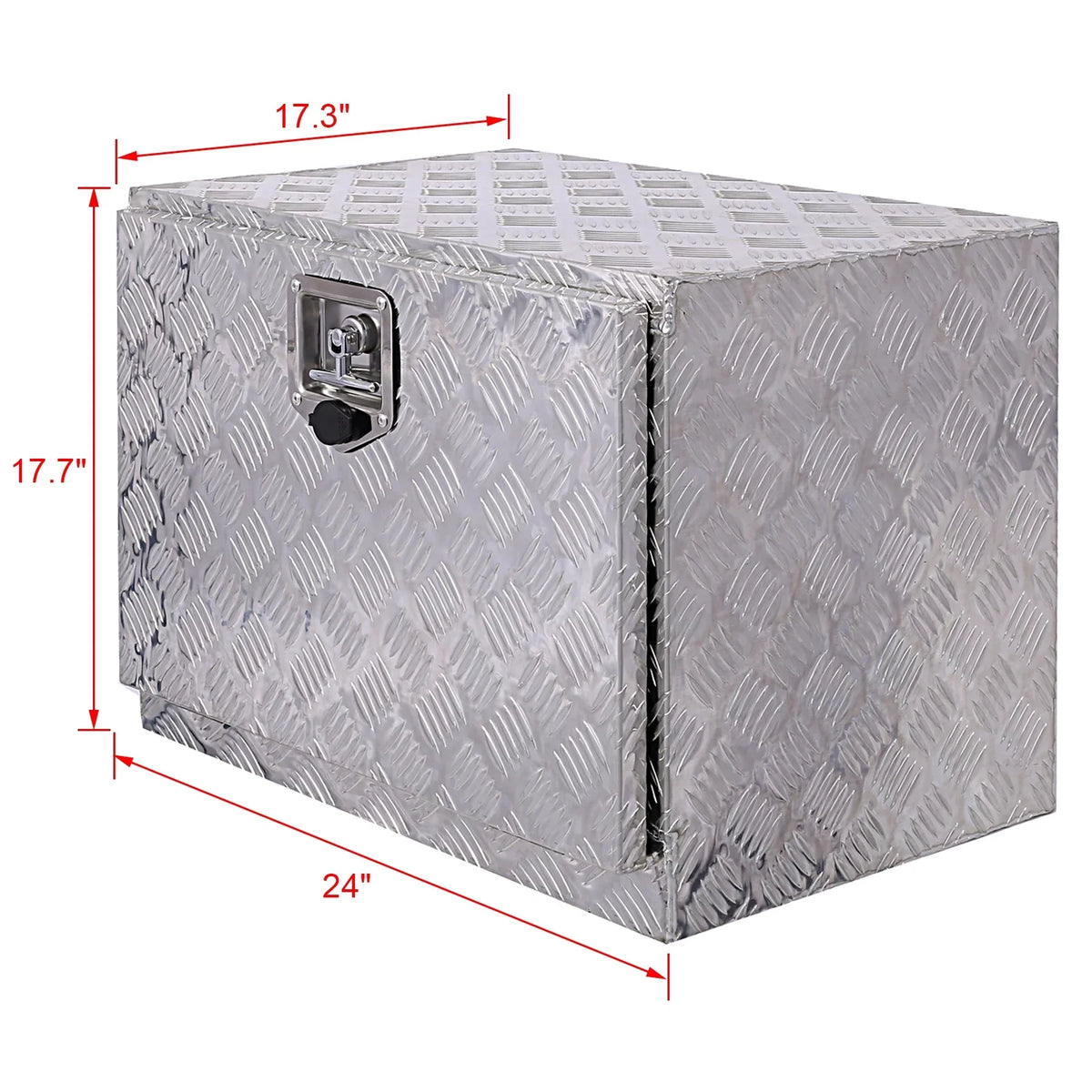 Jarbalai 24 inches Aluminum Tool Box, Truck Bed Tool Box, Outdoor Trailer Pickup Storage Tool Box,  Storage Organizer, Underbody Box w/ Lock Keys, Silver